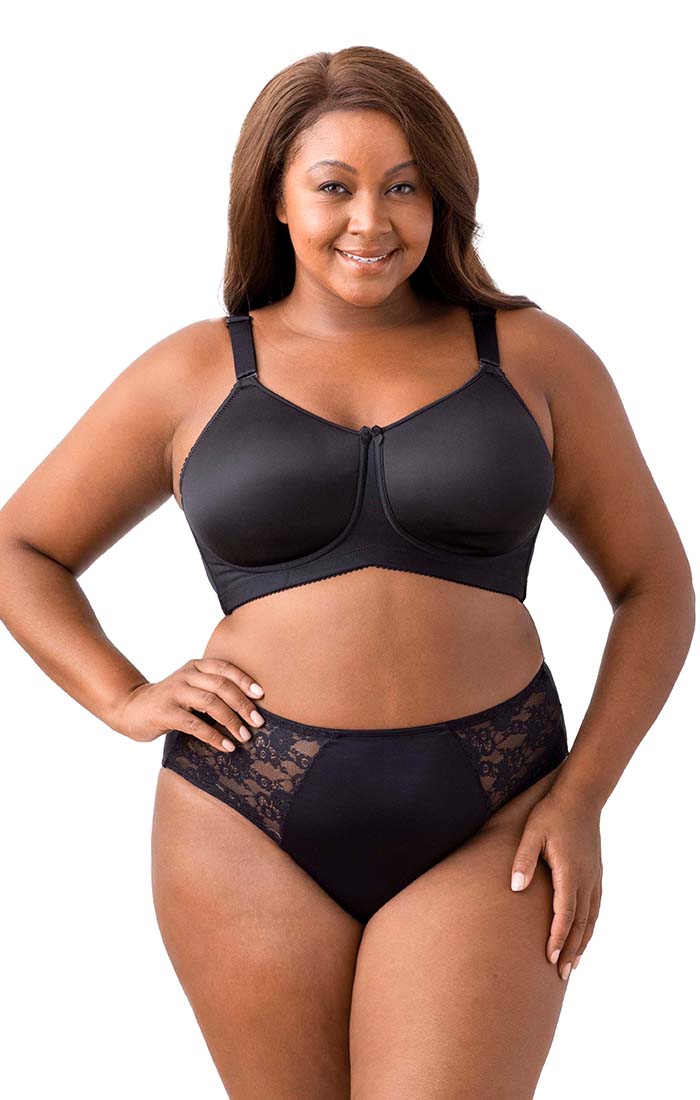 Just My Size Women's Front Close Soft Cup Plus Size Bra (1107), Black, 40D  with Women's Front Close Soft Cup Plus Size Bra (1107), Nude, 40D at   Women's Clothing store