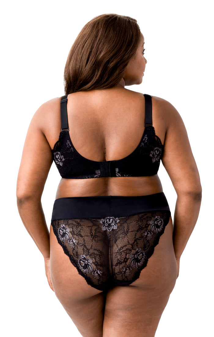 Fancy Smooth Tanga back 3903 Black