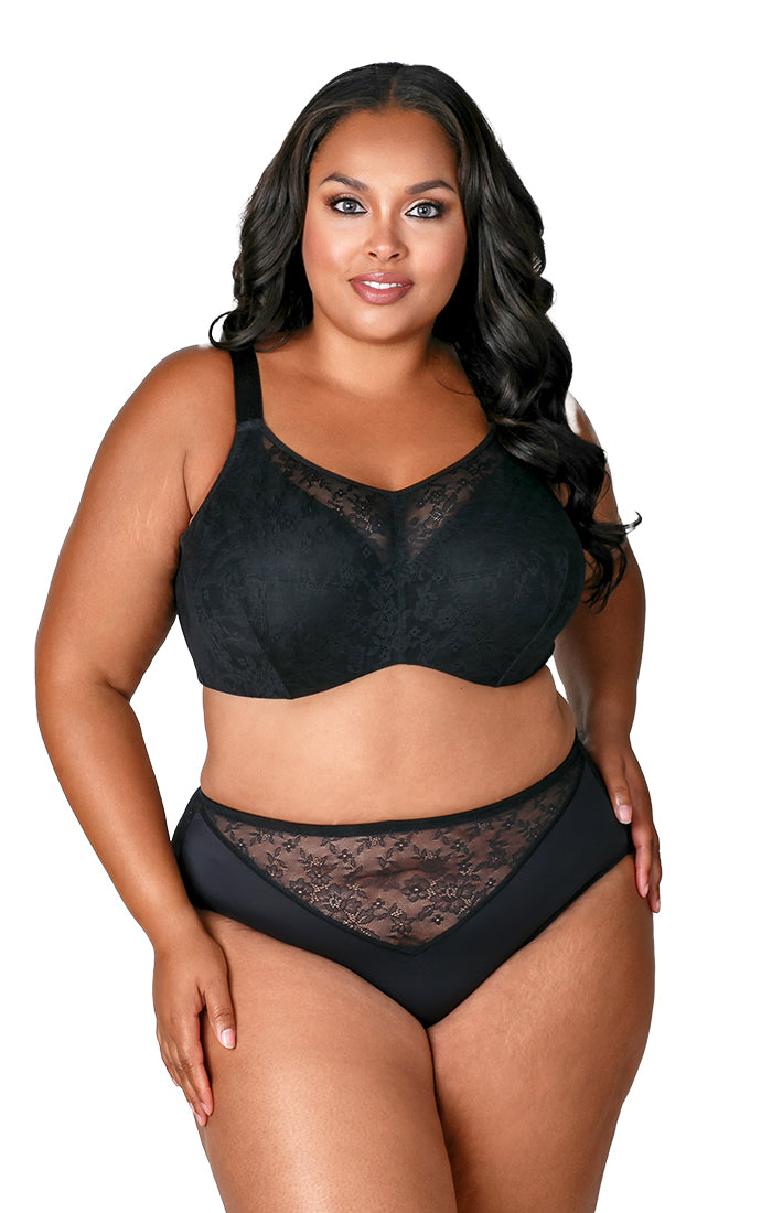 Curvy Chic Lace Cami Underwire Bra 2101 Black