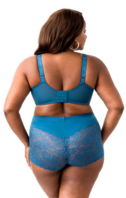 Lacey Curves Underwire Bra back 2311 Teal