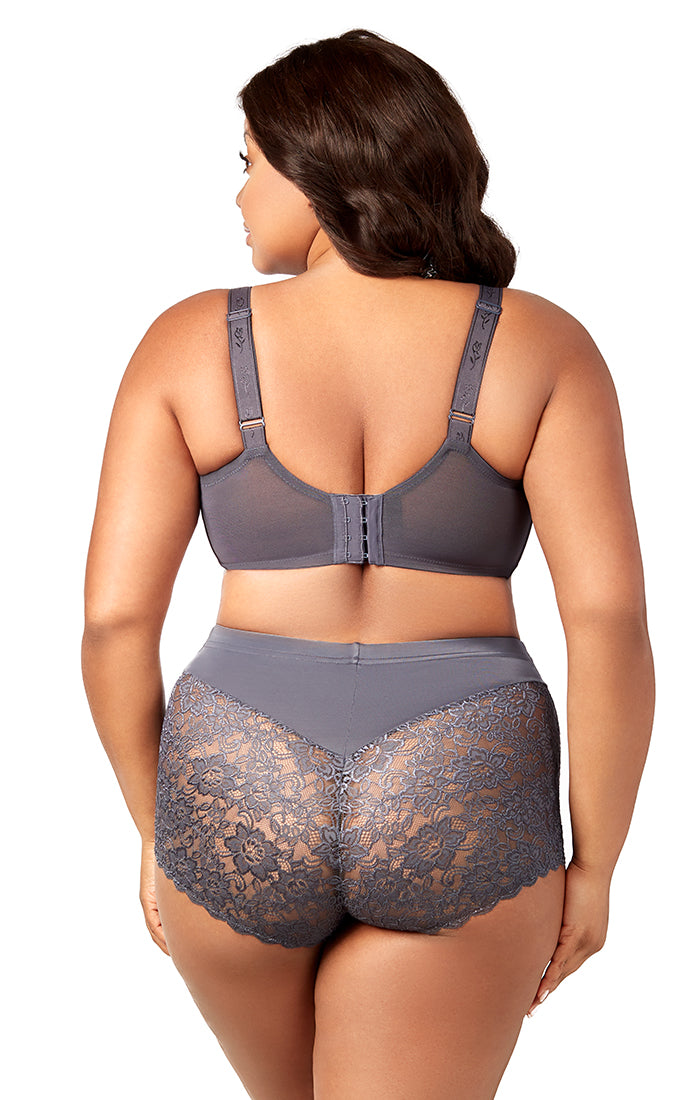 Lacey Curves Underwire Bra back 2311 Grey
