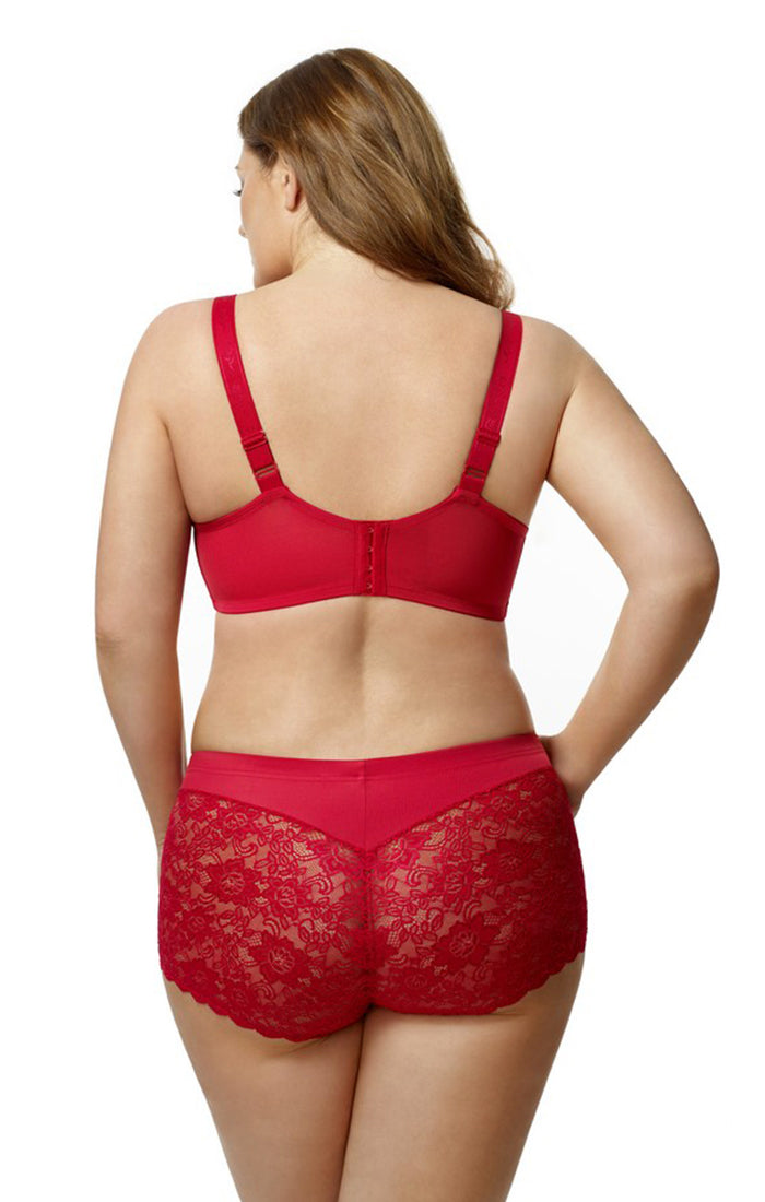 Lacey Curves Underwire Bra back 2311 Red