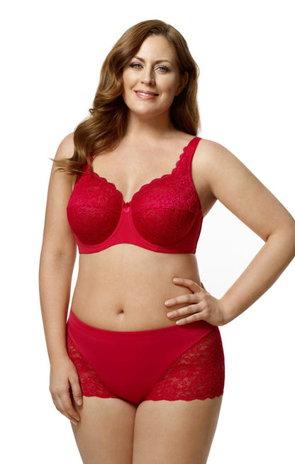 Lacey Curves Cheeky Panty Front 3311 Red